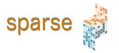 Cube representing a sparse array with the word sparse on the left.