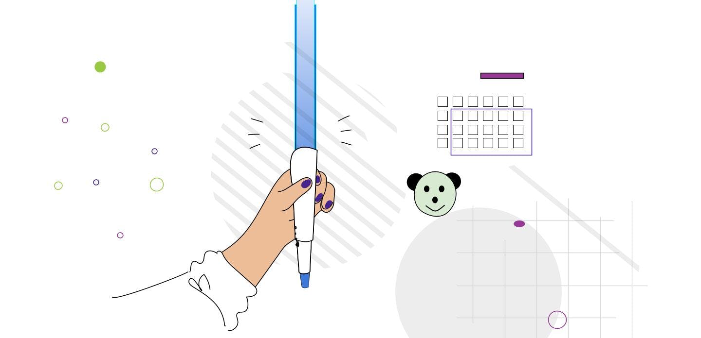 An illustration of a hand holding up a lightsaber, with some graphical elements highlighting the glowing plasma and a pandas face