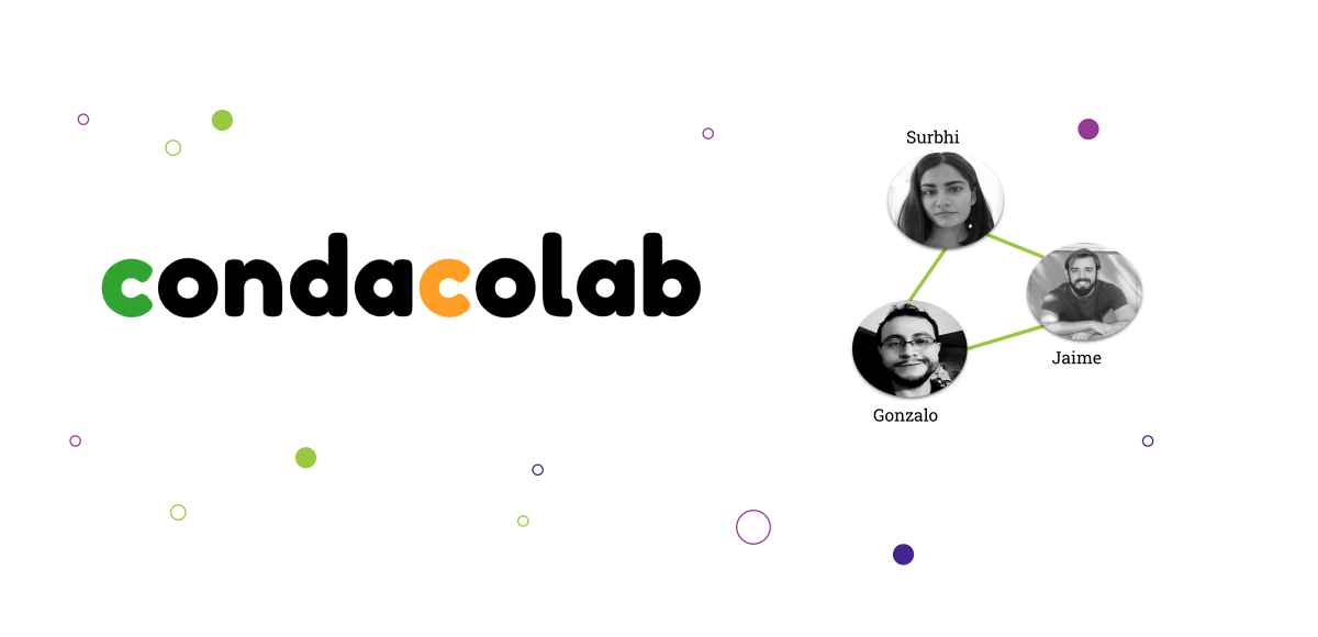 Condacolab logo with the assigned mentors and intern.