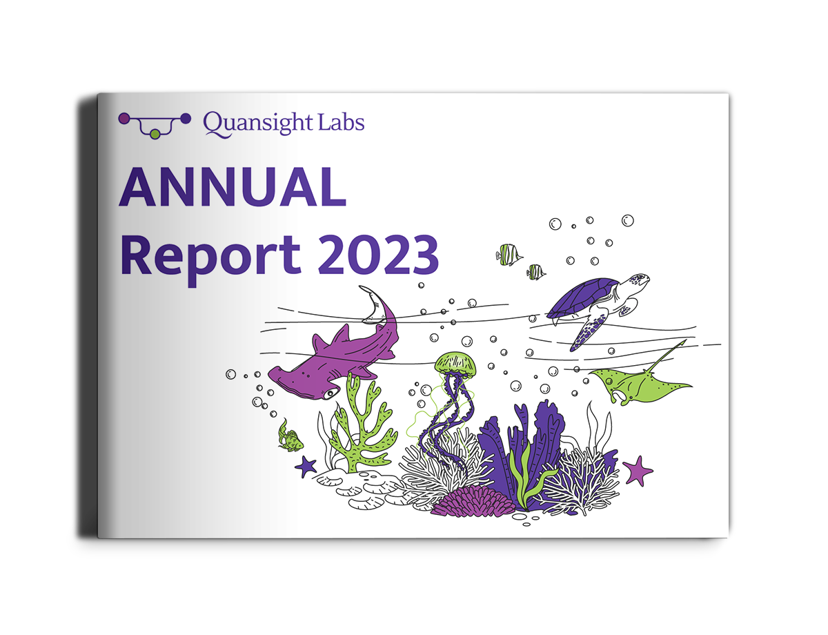 A digital mockup of a booklet titled Quansight Labs Annual Report 2023