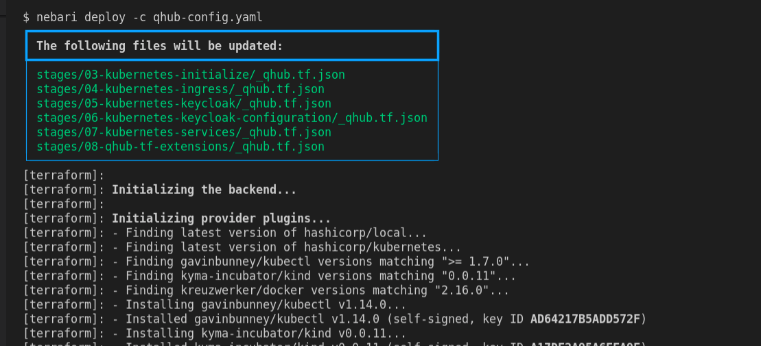 Output of the nebari deploy