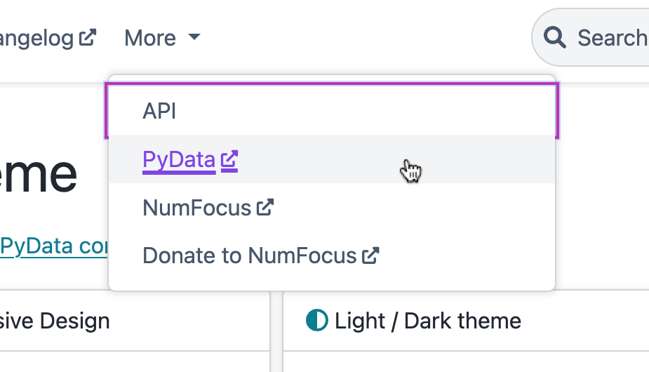 Before: same thing with the additional nav bar links dropdown: focus ring partially eclipsed